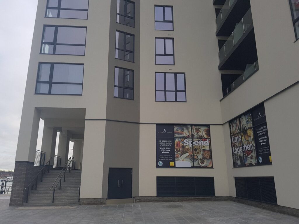 Luxury Marina Development, Ocean Village, Southampton flood doors installed