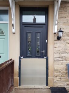 flood protection attached to doors protect homes from flooding and water ingress. Buy today from Lakeside Flood Solutions